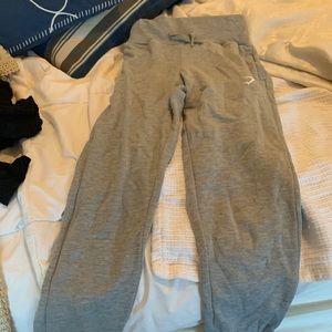 Grey gym shark high waisted joggers